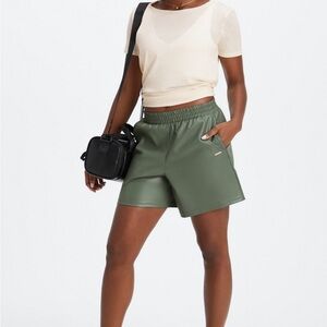 Fabletics High Waist Vegan Leather Shorts